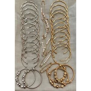 Like New/NWOT 33 Piece DIY Gold & Silver Tone Charm Bracelets Brooches Lot
